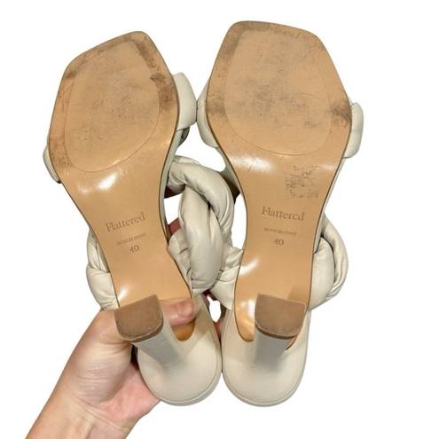 Twisted Flattered x Revolve River  Leather Heeled Sandals in Cream