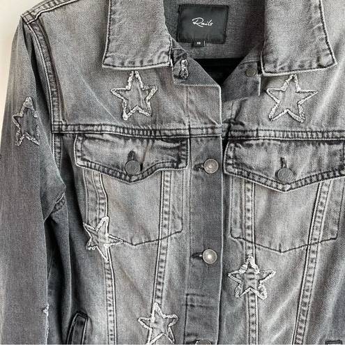 Rails  stars knox black faded denim jacket size XS