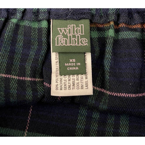 Wild Fable  Skirt Women XS Blue Green Plaid Pencil Skirt Straight Preppy Academia