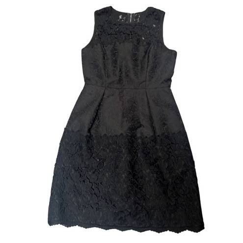 White House | Black Market WHBM Jaquard And Lace Black Dress Size 2