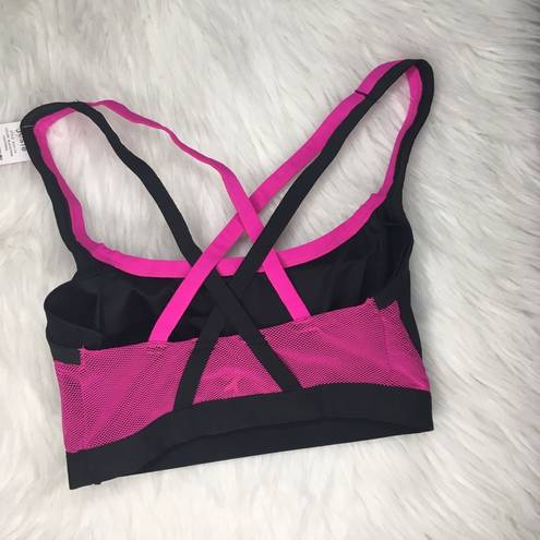 Natori Josie  Pink & Black Strappy Sports Bra