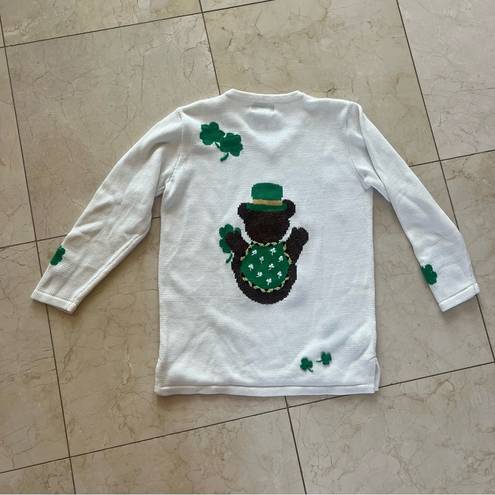 Quacker Factory The  Like New St. Patrick’s Day Bear Sweater Sz XS