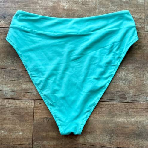 Gymshark High Rise Turquoise Bikini Bottoms Size Medium