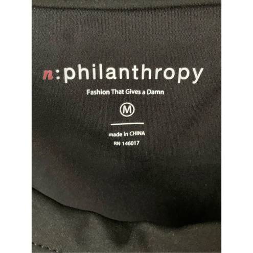 n:philanthropy  Black Roxbury Womens Cut-Out Asymmteric Crop Top