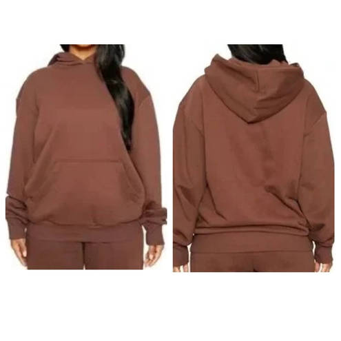 Naked Wardrobe  Brown Soft Pullover Hoodie NEW Womens Sz 1X Style NW-T4322-N