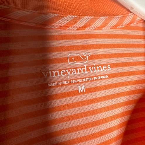 Vineyard Vines  Orange Sleeveless Striped Golf Polo Size Medium