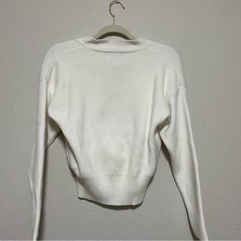 Modern Citizen  Marlowe White Wrap Front Sweater