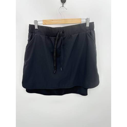 All In Motion  Skirt Women LARGE Black Drawstring Elastic Waist Mini Skort