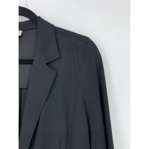 J.Jill  Jacket Women's Size Small Jersey Knit Blazer Long Sleeve Collared Black