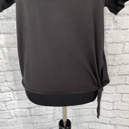 Calia by Carrie underwood women XS black Crewneck short sleeve shirt w/side tie