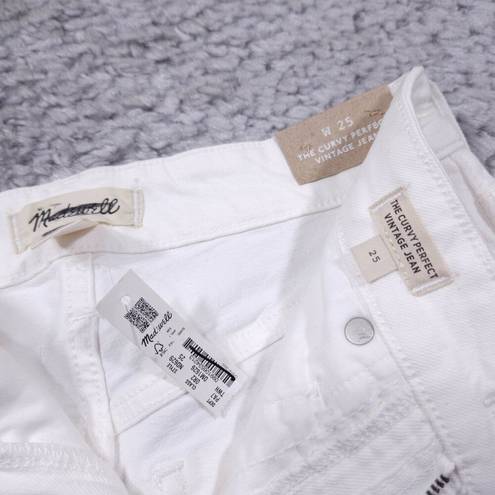 Madewell READ  Curvy Perfect Vintage Jeans High Rise Tapered Tile White Size 25