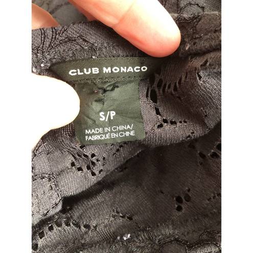 Club Monaco  Black Lace Cropped Top size small