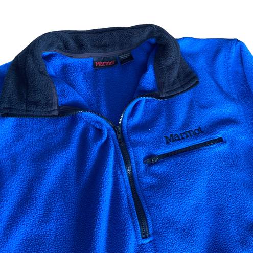 Marmot amazing vintage 90s  electric blue 3/4 zip fleece pull over jacket 🔥