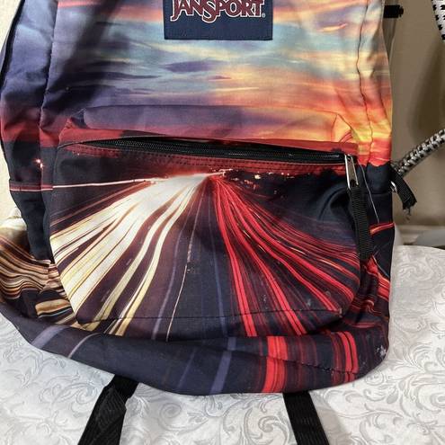 Jansport  High Stakes Backpack Traffic Headlights Highway Scene