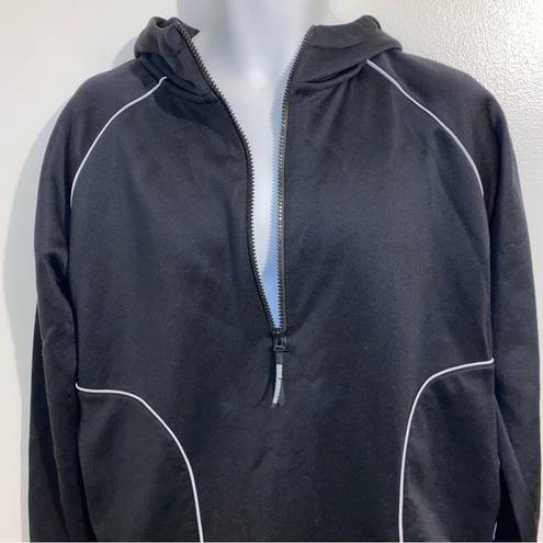 Good American  Performance 1/2 Zip Black Hoodie Tunic Small