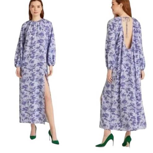 Hill House  the Simone Dress lilac Tonal Floral Long Sleeve Maxi XS NWT