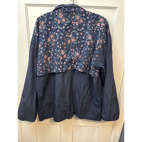 Northern Reflections Vintage Floral  Full Zip Windbreaker Jacket Women's Size M