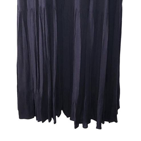 Karen Kane  - Spring Dresses II - Crush MIDI Dress Navy Blue Crinkle Tiered NWT