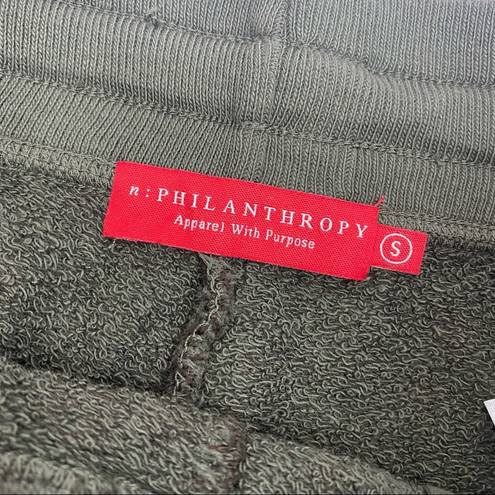 n:philanthropy  Cotton French Terry Ankle Zip Jogger Sweatpants: Olive Green