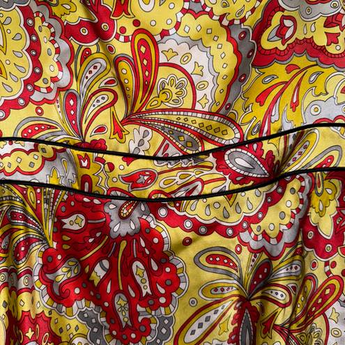 Nine West Paisley Floral Yellow Red 100% Silk Tank Blouse Size 14 NWOT!