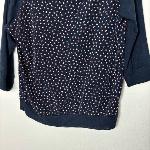 The Moon NWT Olivia Navy Sheer Sleeve Blouse Medium