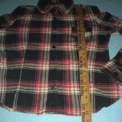 Cello  flannel button up long sleeves rhinestone details chest pocket size M