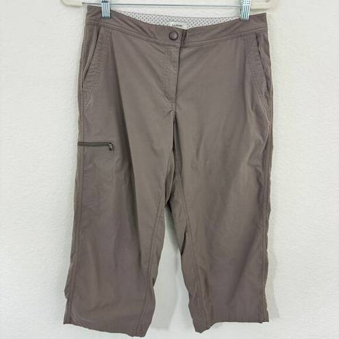 L.L.Bean  Womens Comfort Trail Pants Water Repellant Crop Leg Ash Size 8