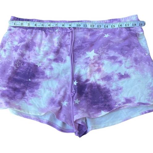 Wildfox  purple & white tie dye stars cotton lounge shorts size XL NEW