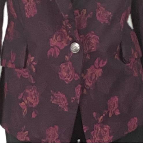 White House | Black Market  Purple rose print Jacquard blazer/jacket. Size 12. EUC