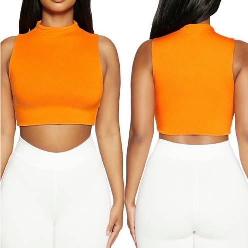 Naked Wardrobe NWT  Orange Sleeveless Crop Top