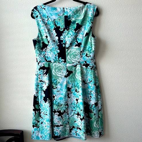 Dress Barn | Cool Blue Mint Floral Sleeveless Midi Dress