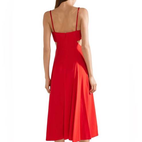 Jason Wu GREY  tomato red Cutout crepe de chine midi dress