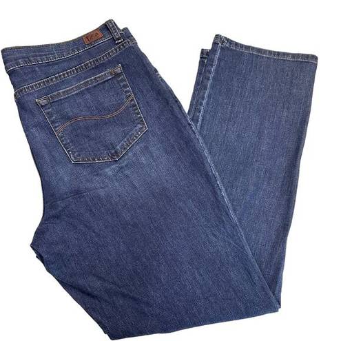 Lee  Relaxed Fit Straight Leg Plus Size 18 (39x31) Blue Jeans Stretch High-Rise ^