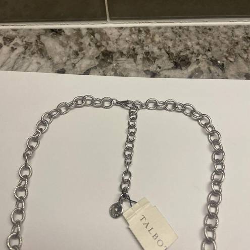 Talbots  Silver Tone / Blue Statement Necklace NWT Adjustable Length