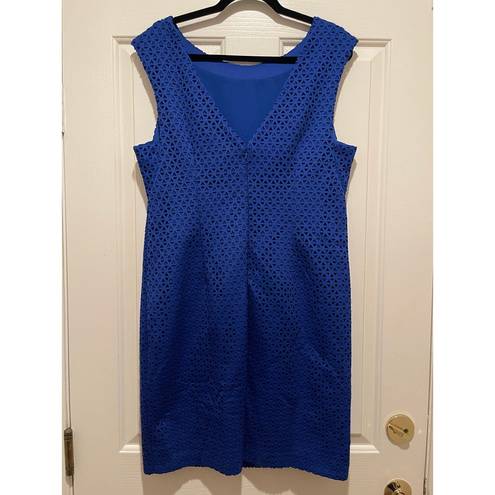 Tracy Reese Plenty Dresses by  Jilian Scuba Lazer-Cut Dress Sz 14 Cobalt Blue NWT