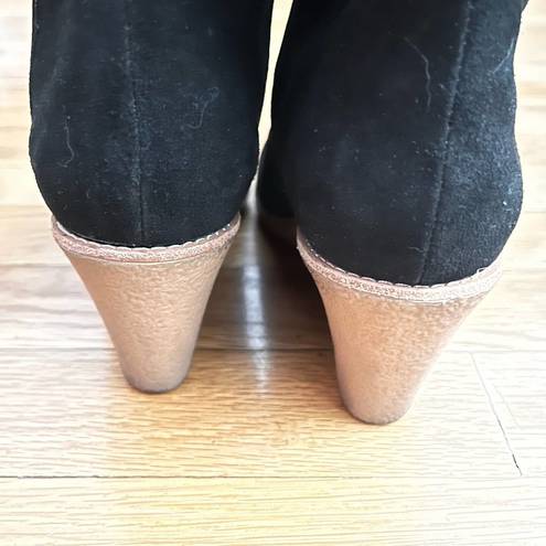 Joie  Suede Sherpa-Lined Knee High Wedge Boots - Size 37 (ESTIMATED)