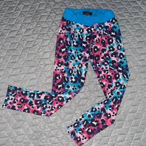 Lucky and Blessed  Leopard Multi-Color leggings size Small workout activewear pants