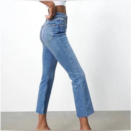 ZARA Mid-Rise Cropped Flare Jeans