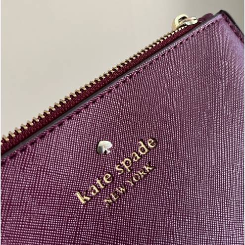 Kate Spade burgundy leather wallet clutch wristlet