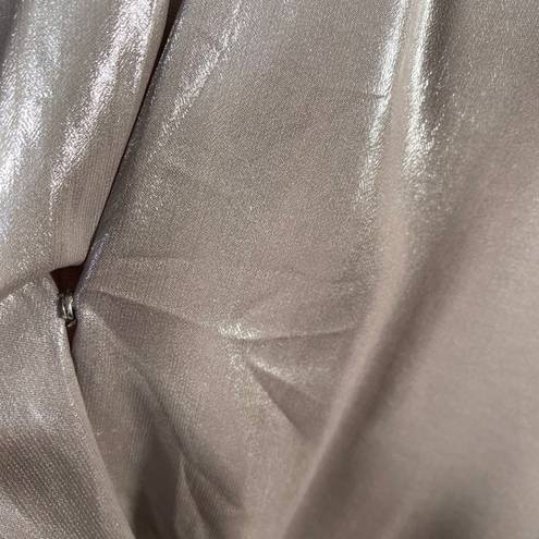 Michelle Mason  Metallic Draped Lamé Thong Bodysuit