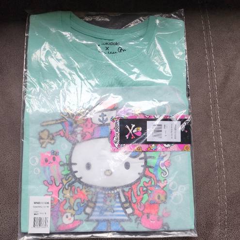 NWT -Con tokidoki x Hello Kitty Coral Kitty Tee Size Mint Green Small