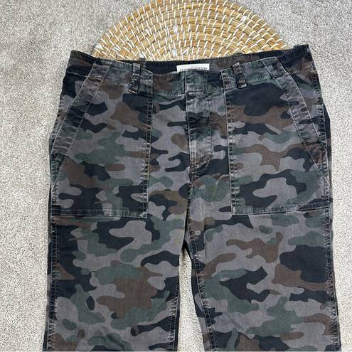 Edge Nili Lotan Jenna Cropped Raw  Hem Military Charcoal Camo Pants Mid Rise 6