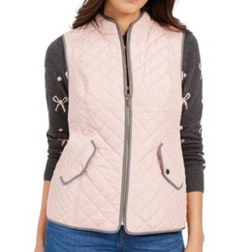 Charter Club M //  NWT Pink Stand Up Collar Zip Up Quilted Vest