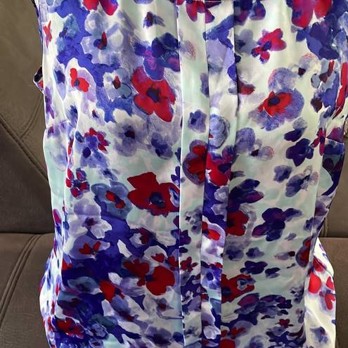 Coldwater Creek  Colorful Flower Design Tank Blouse Size 14 Large