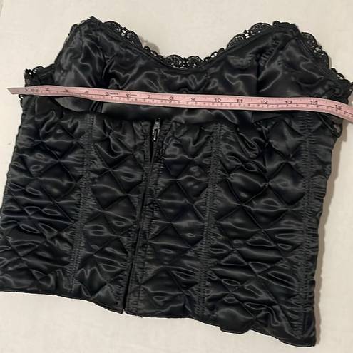  Vintage 90s Natori Quilted Sequins Black Corset Bustier Size Medium Rare