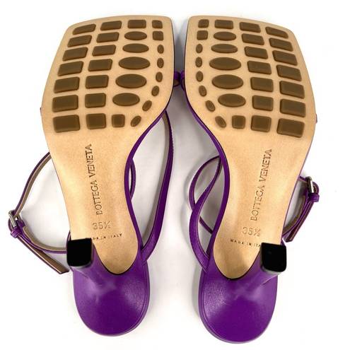 Bottega Veneta  Stretch Strappy Purple Leather Heel Sandals Size EU 35.5