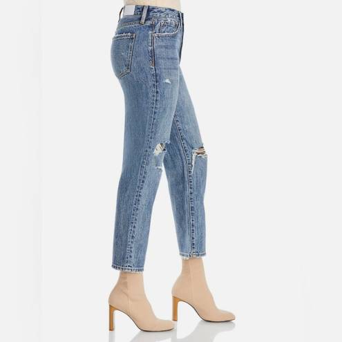 Pistola  Charlie Exposed Button Fly Destructed High Rise Straight Leg Jeans