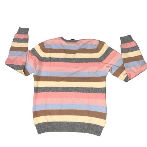 Brooks Brothers  Women’s V Neck Striped Cashmere Pullover Sweater size Medium