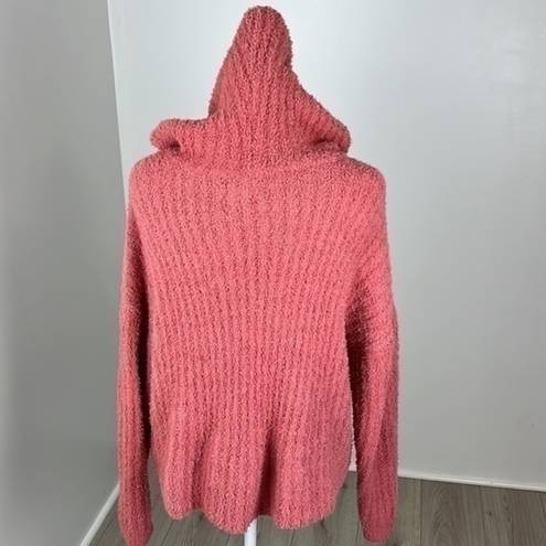 SO  Pink Sherpa Like Pullover Sweater Size Large