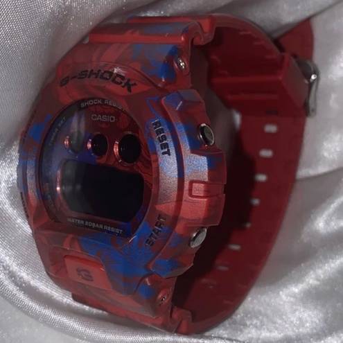 Casio Women's Red Floral Print G-Shock S Series Watch 